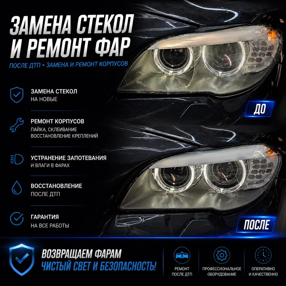 Замена стекол и ремонт корпусов фар СПб